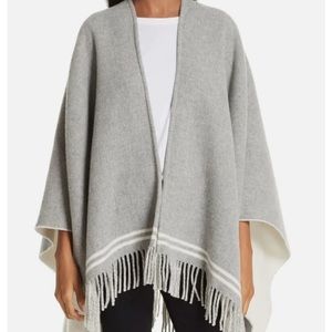 Rag & bone Striped Poncho in Grey Multi